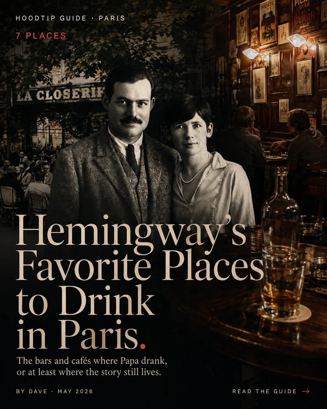 HoodTip cover for Hemingway's favorite places to drink in Paris