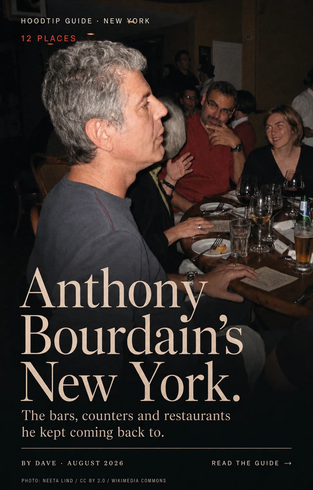 HoodTip cover for Anthony Bourdain's New York guide